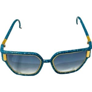 Vintage Ted Lapidus Blue/Gold Sunglasses